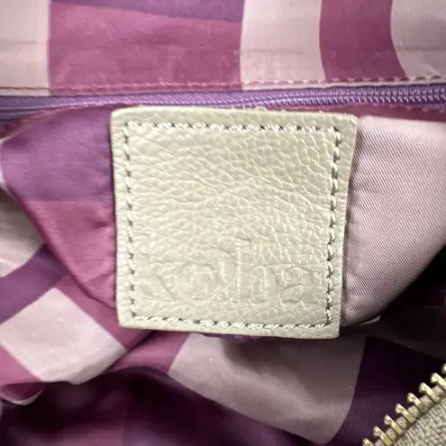 Kooba Womens Pebbled Leather Large Tote Bag Purse Brown Gray Taupe Outer Pocket