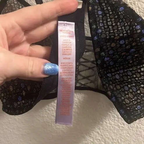✨Savage X Fenty DISCO LACE UP SZ MEDIUM BRALETTE✨ Black