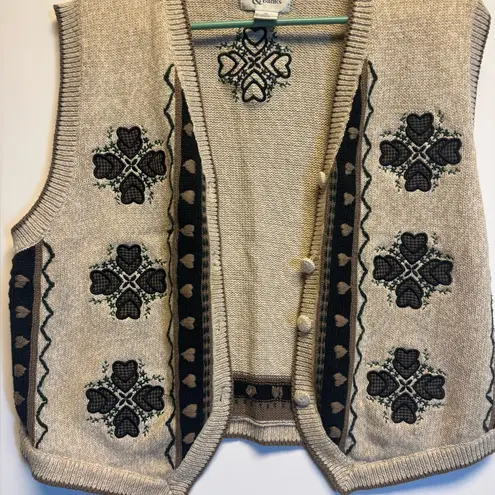 Christopher & Banks Cream and Black Cardigan Sweater
Vintage hand embroidered