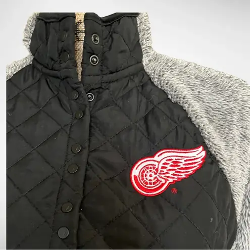 Antigua  Women's Detroit Red Wings Black/Gray Sherpa‎ Pullover Jacket | Med | EUC