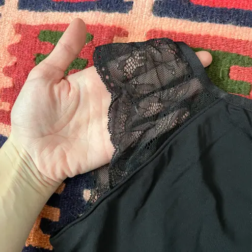 Mirella lace cap sleeve low v-back black ballet leotard Medium