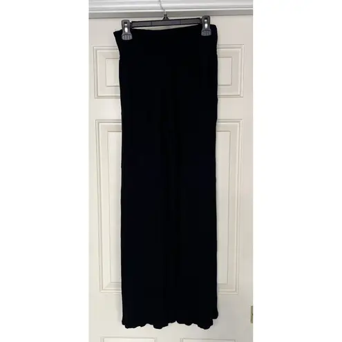 Three Dots ‎ Women's Black Pull On Crinkle Pants High Waist Beach Minimalist