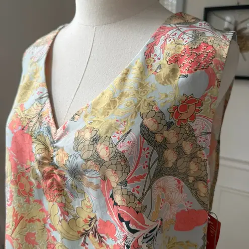 NWT Go Silk GoSilk 100% Washable Silk Sleeveless Top $328 L Orange Size XL