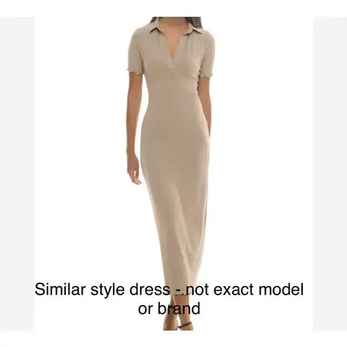 Caroline Constas Red Dress Knit Midi bodycon Crochet Collar size M Size M