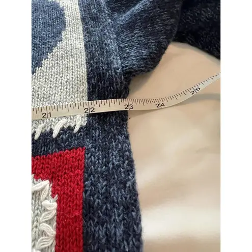 Heirloom Collectibles Patriotic Cardigan Sweater Stars Stripes Hearts Large 2002