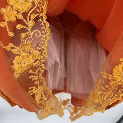 Bella Formals by Venus Orange Fit & Flare Formal Mini Dress Women XS