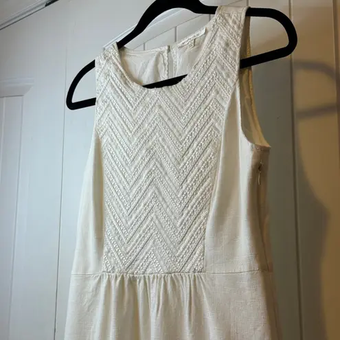 Under Skies White Sleeveless Textured Chevron Detail Fit and Flare Dress Sz S #
