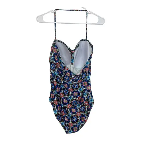 La Blanca womens 14 large one piece swimsuit bathing multicolor halter padded sl