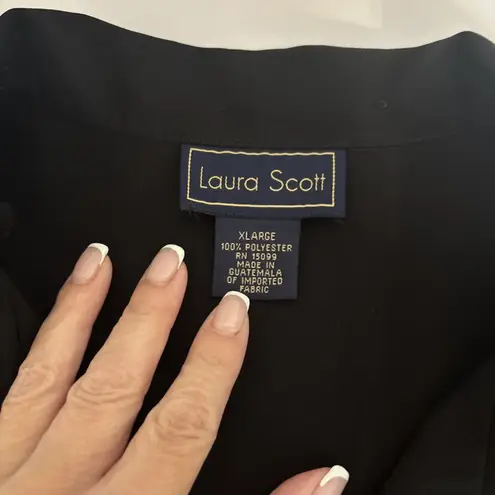 Laura Scott Women's XL Black L/S Button Down