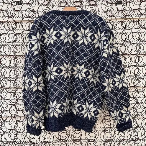 Vintage Royal North Mills outfitters USA wool knit fair isle sweater XL? Gray