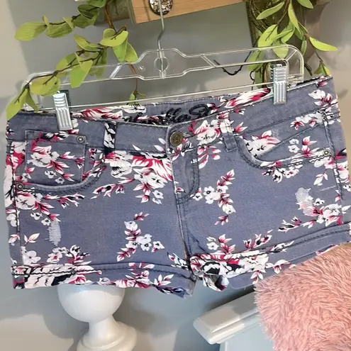 Vanilla Star Jeans Denim Jean Shorts Vanilla Star Womens 9 Floral Stretchy