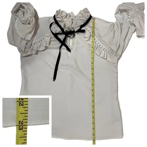 Monique Lhuillier ML White Victorian Top - XS