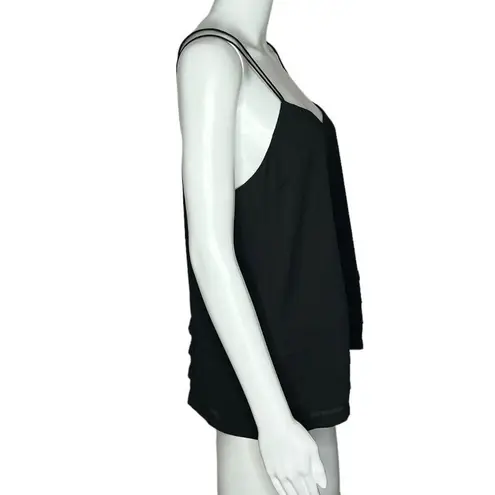 Candie's  Tank Top Black Layered V-Neck Spaghetti Strap Strappy Back