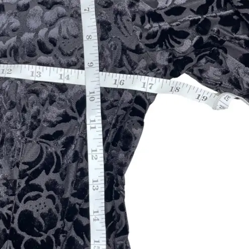 Ultra Pink Velvet Burnout Collared Button Bell Sleeve Tunic Blouse Size Med Goth