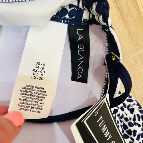 La Blanca NWT Apulia Bandeau Tankini Swim Top sz 4 . Tummy control