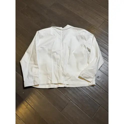 Eileen Fisher  Organic Cotton Denim Classic Jean‎ Jacket White Chore Coat Trucker