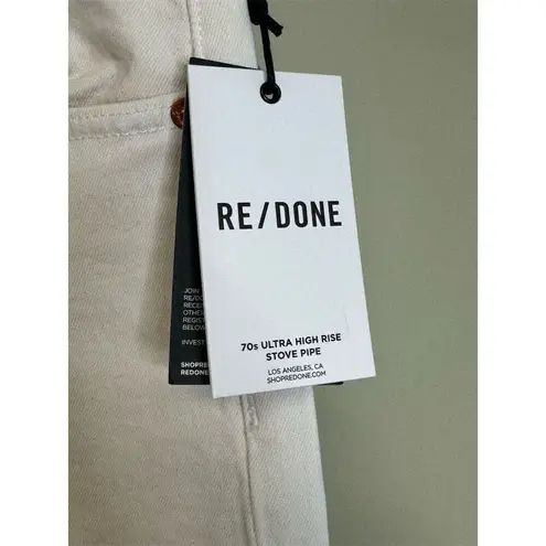 RE/DONE NWT Women’s Ultra High Rise Stove Pipe Jeans in White Size 32