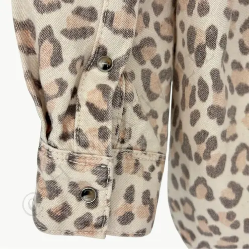 Sézane Max Long Sleeve Button Down Oversized Shirt | Sz 34 (US 2) | Pale Leopard