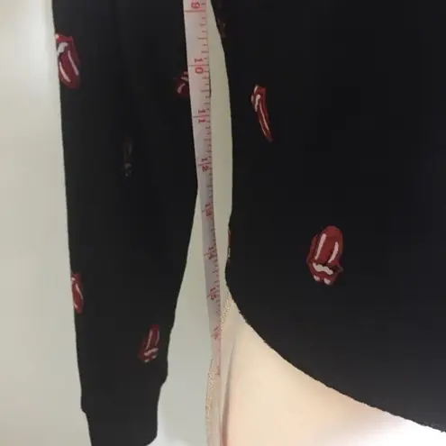 The Rolling Stones NWOT Black Cropped Sweatshirt Top