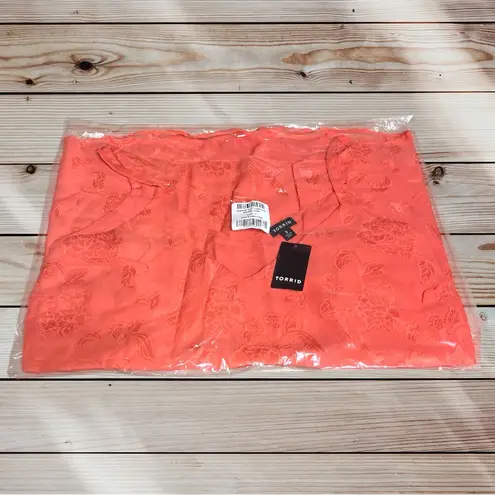 Torrid Size 3X:  Sophie Clip Chiffon Swing Cami-Deep Sea Coral