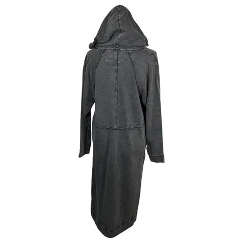 Pilcro Distressed Duster Hoodie Grey Black Size Small