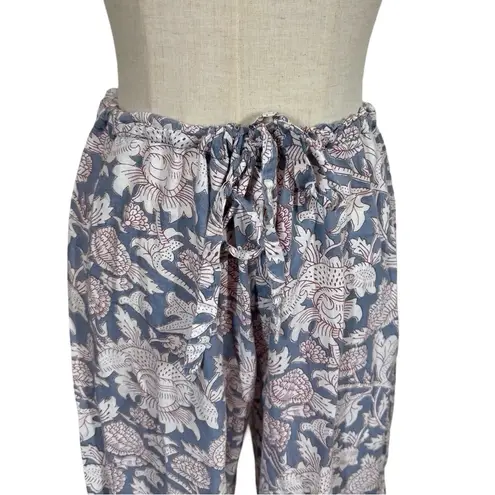 Pax Philomena Laura Floral Gray Block Print Long Sleeve Pajamas Set Size L