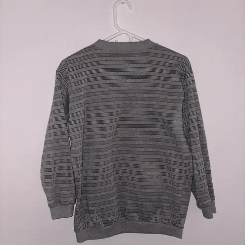 Feerique Vintage Gray Floral Striped Sweater Size other