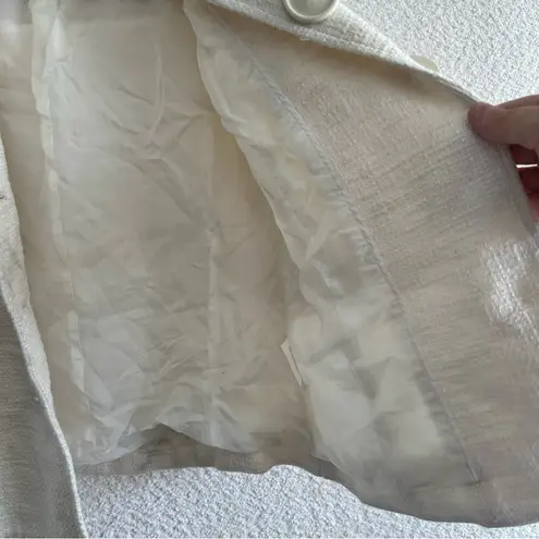 Tory Burch  Women’s Cream White Tweed‎ Buttons Coat Blazer Size 2 - Image 12