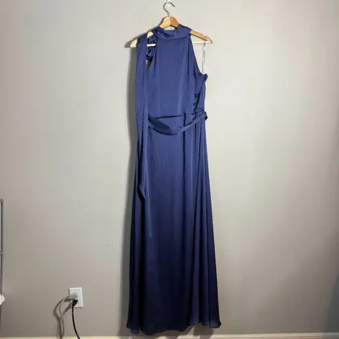 Sachin & Babi Kayla Crinkled Georgette Maxi Gown Women's 12 Deep Cobalt NWOT Blue