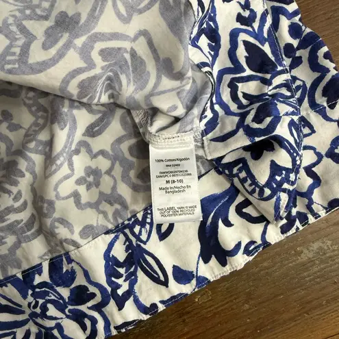 Free Assembly 100% Cotton Belted Button Front Utility Shirtdress ~ Size M 💚🍄 Blue Size M