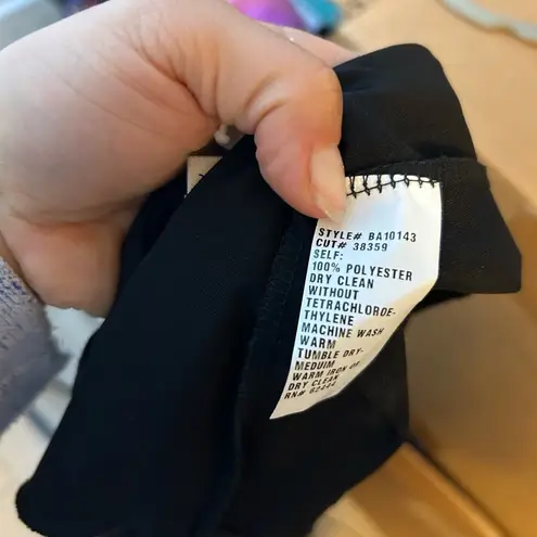 Nicole Miller  Atelier Black Long Sleeve Ruffle Wrap Dress