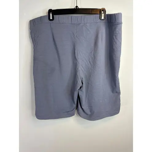 Purejill Blue Pima Cotton Tencel Modal Flat Front Shorts Size 2X