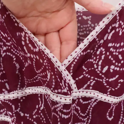 Y2K Babydoll Sheer Slip Dress Fairy Grunge Floral Ruffle Indie Sleeze Size L Purple