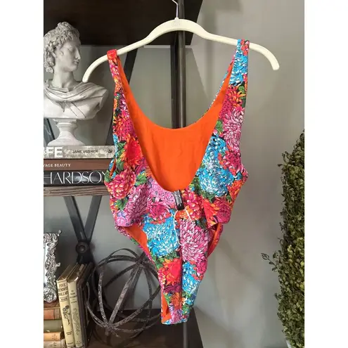 Free People  x Reina Olga Funky Print Floral Cheeky One-Piece Swimsuit Womens Siz