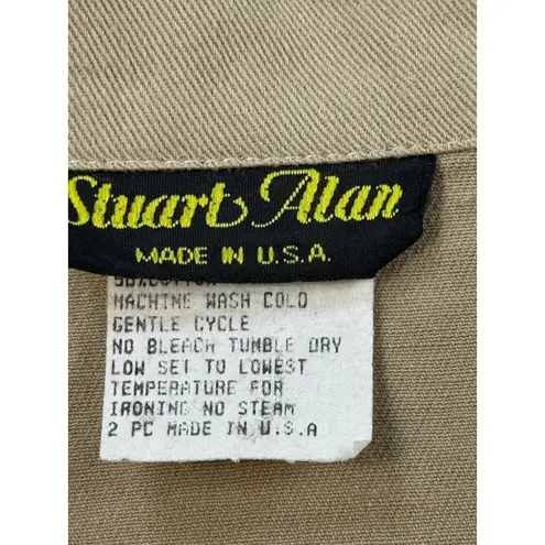 Stuart Alan Vintage 2 Piece Dress Set w/Vest Button Front Tan Maxi Dress Size 14