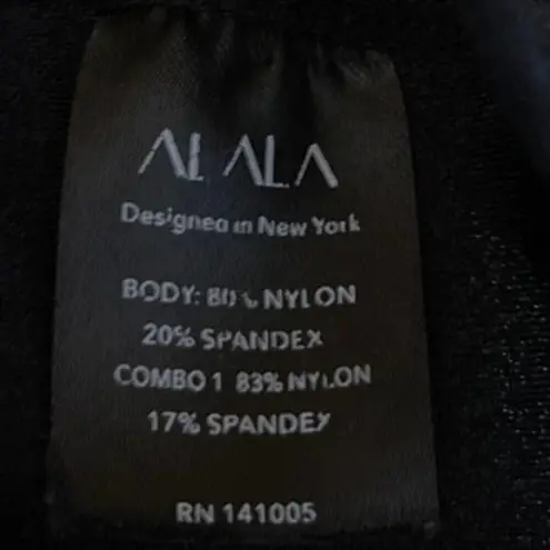 Alala Women's Black Sleeveless Racerback Ruched Sides Pullover Crop Tank Top S