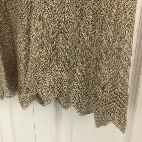 St. John vintage womens tie front sleeveless sweater vest cardigan tan