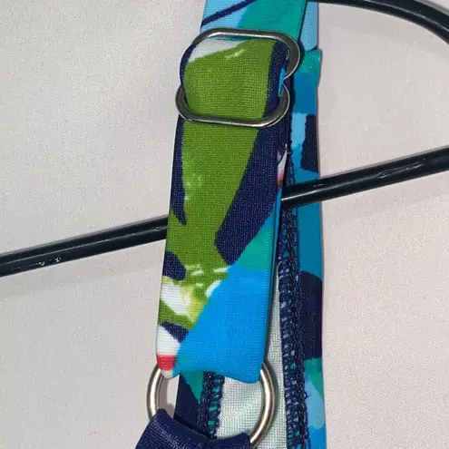 TRIMSHAPER ONE PIECE SWIMSUIT WO PLUS SIZE 30 VIVID PRINT SIDE RUSHING EUC CLEAN Black