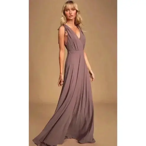 Lulus New  Dance the Night Away Maxi Gown Black Surplice Dress Medium Formal NWT