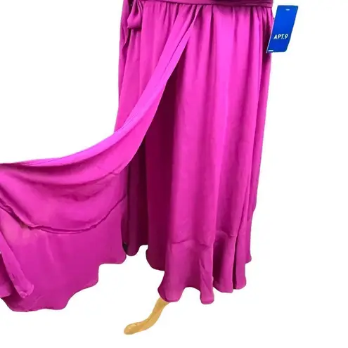 Fuchsia Blouson Wrap Skirt Midi Dress PXXL NWT Pink Size undefined