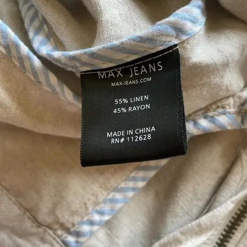 Max jeans Max Jeans Linen Utility Drawstring Jacket Womens XS