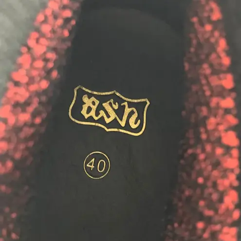 Ash Womens Ninja Sock Trainers Cashmere Tweed Knit Red Black Suede Trim Size 40