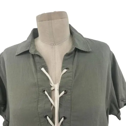 Rails Rocky Lace-up Dress In Sage Green Size Small **Flawed