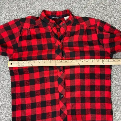 Woolrich Vintage Buffalo Check Flannel Nightshirt Red Black Small Maxi