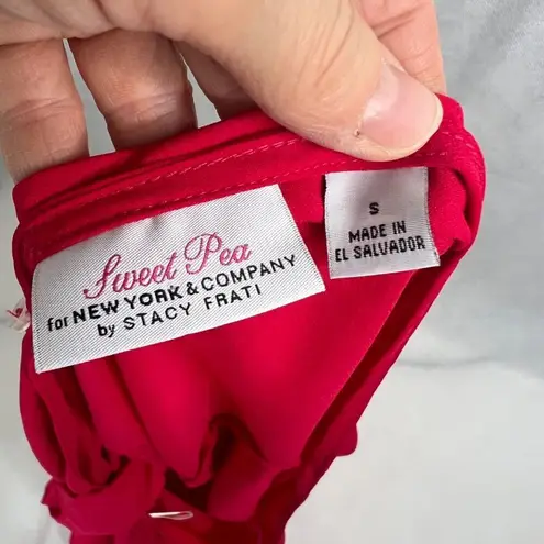 Sweet Pea by Stacy Frati Dark PinkTie Waist Reversible Lightweight Blouse Sz SM Pink