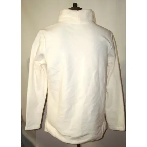 Denim & Co New $54 Womens Natural White Micro Polar Fleece Top XXSP Pocket