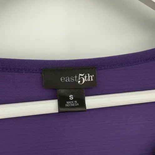 East 5th Dark Purple Rosette Blouse Top Short Sleeve Size Small