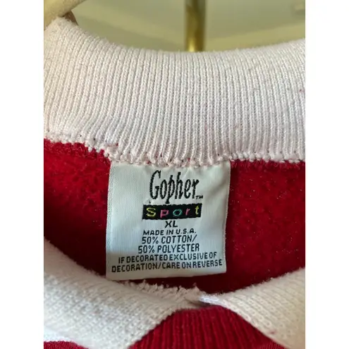 Vintage Christmas Tree Sweatshirt XL Academia Cozy Holiday Mock Collar Festive Red