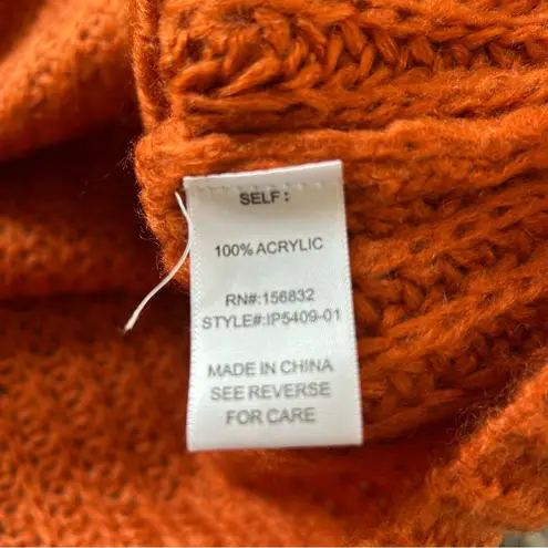 Bibi Better Than Ever Rust Loose Knit Henley Button Sweater. Size Large.