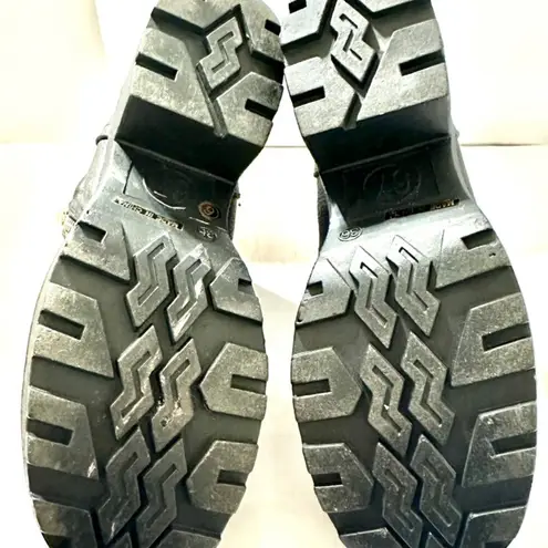 Outsider Open Road Moto Boots Size 6 Black with Side Zippers